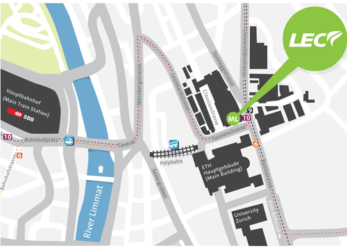 Enlarged view: Map of ETH Zurich, showing LEC
