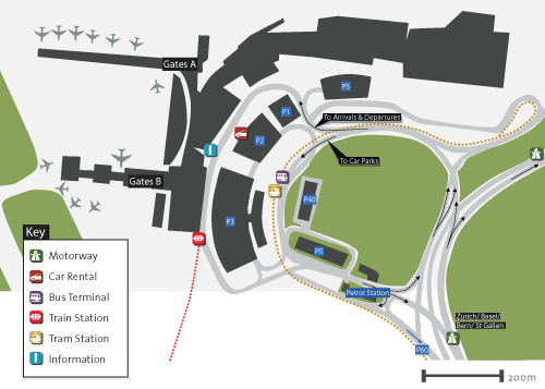 Map of Zurich Airport, Switzerland Map of Zurich Airport